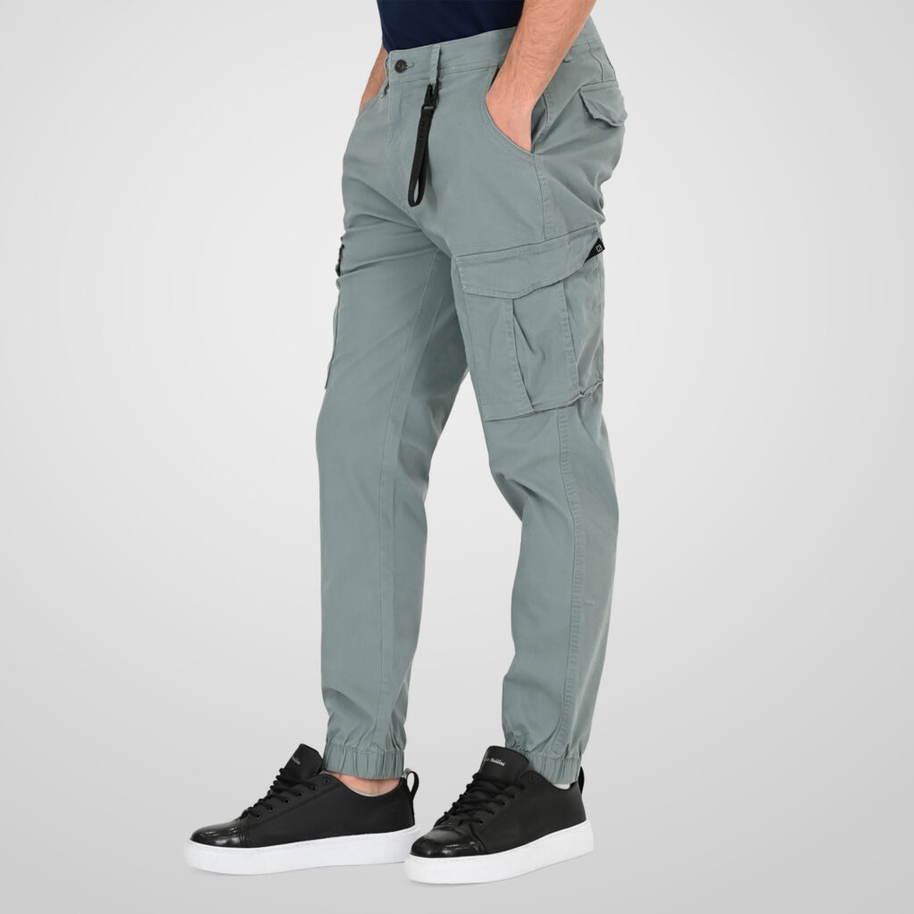 261RCCP-4085 Chinos Cargo Pants with Elastic Ankle Tape Mist Green