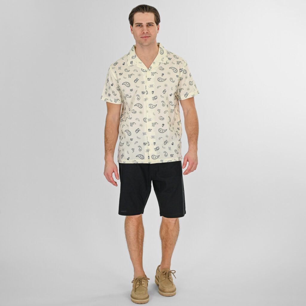 261RGS-5144 Shirts Byron with Short Sleeves and Graphic Pattern (AOP) (Relaxed Fit) CC17 Spinach White