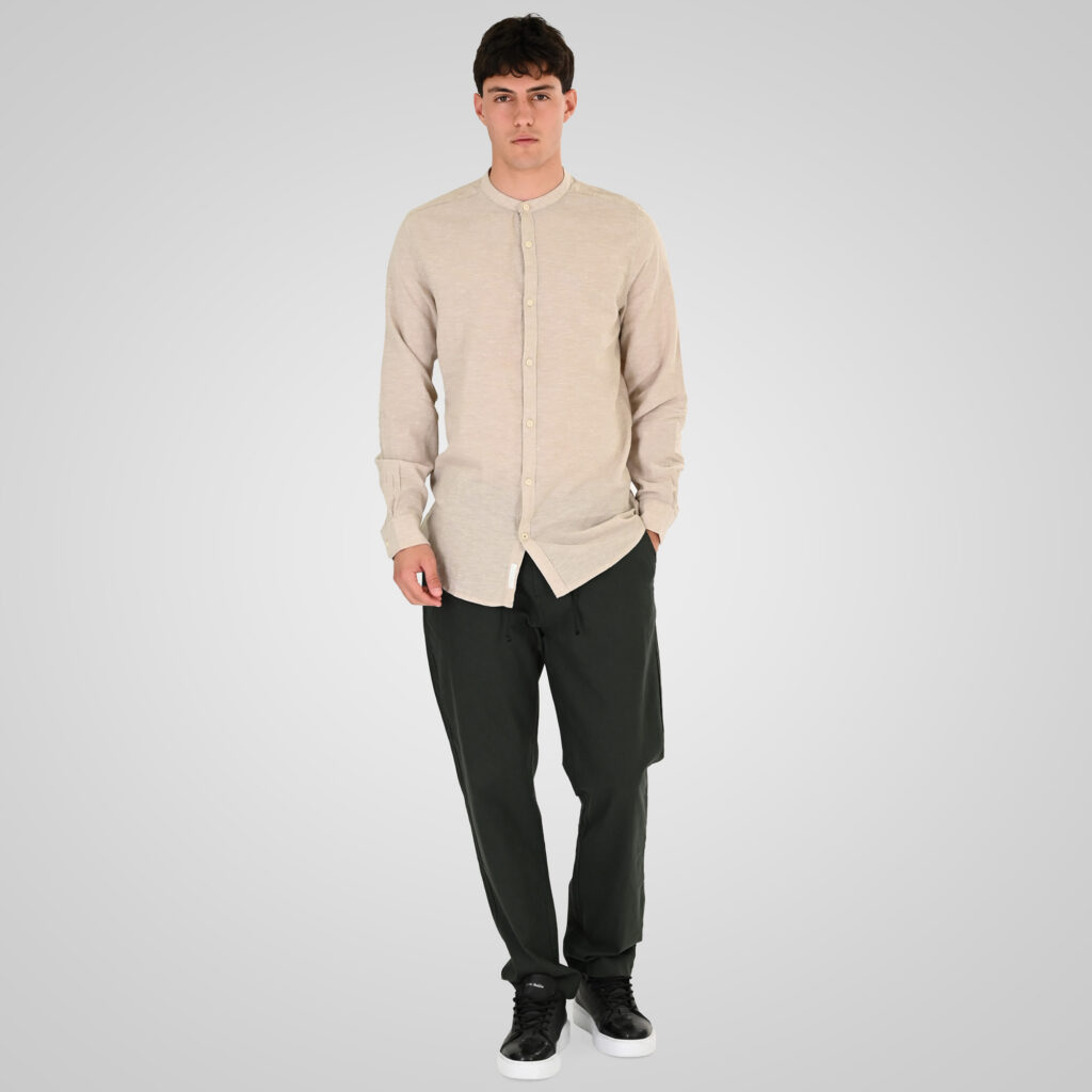 261RGS-5170/5170B Linen Shirts with Standard Collar and Long Sleeves Beige (B)