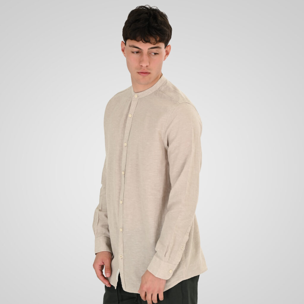261RGS-5170/5170B Linen Shirts with Standard Collar and Long Sleeves Beige (B)