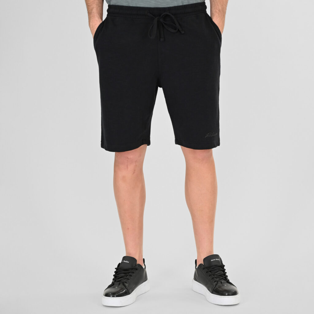 261RMS-6020 Shorts with Elastic Waistband Jersey-Flama Melange Fabric (Special Fabric) Black