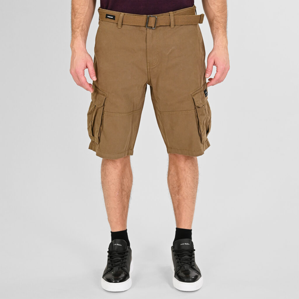 261RMSHO-7028 Cargo Shorts with Belt Cigar
