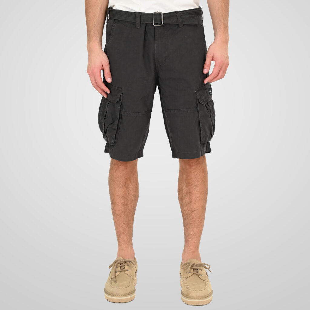 261RMSHO-7028 Cargo Shorts with Belt Anthracite