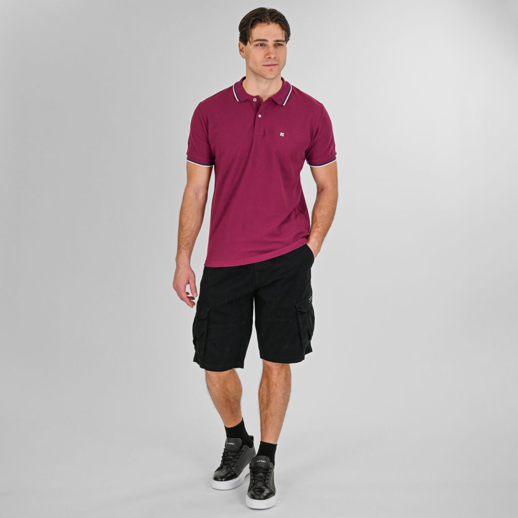 261RMSHO-7028 Cargo Shorts with Belt Black