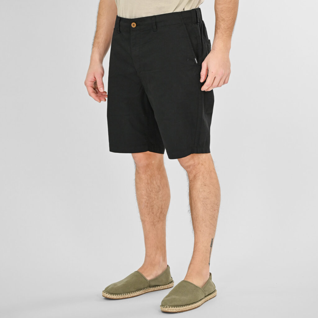 261RMSHO-7047 Short Chinos with Half Elastic Waistband (Lightweight) Black