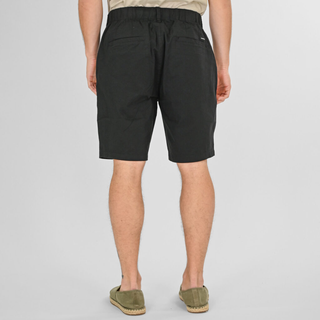 261RMSHO-7047 Short Chinos with Half Elastic Waistband (Lightweight) Black