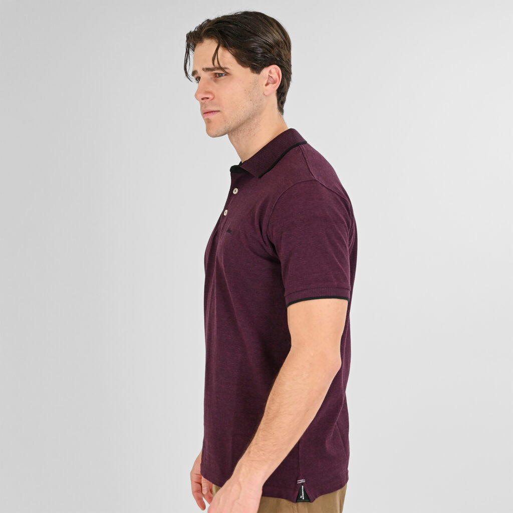 261RPS-3064 Polo Pique Melange Raspberry Melange