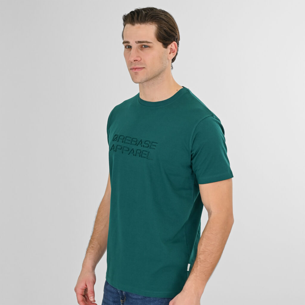 261RTS-9082 T-Shirts with Engraved Graphic Moss Green