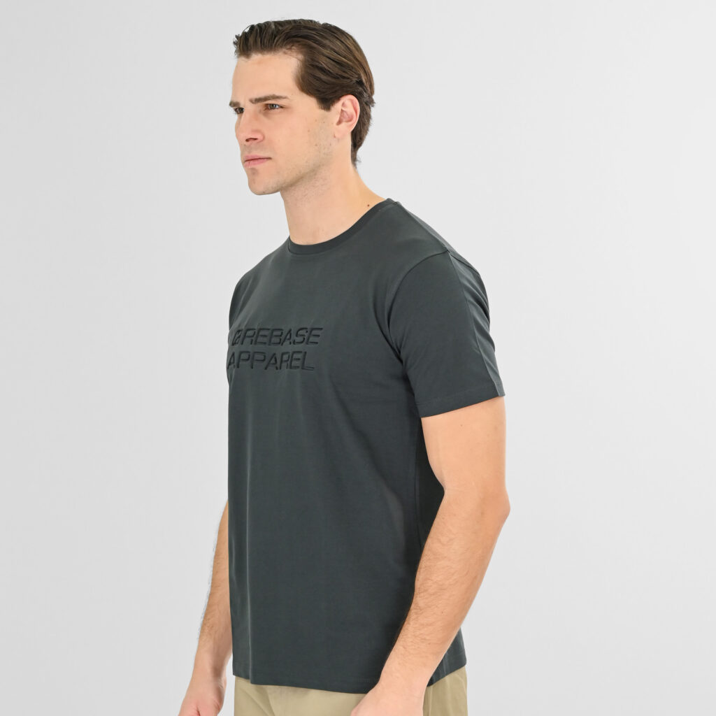 261RTS-9082 T-Shirts with Engraved Graphic Shadow Grey