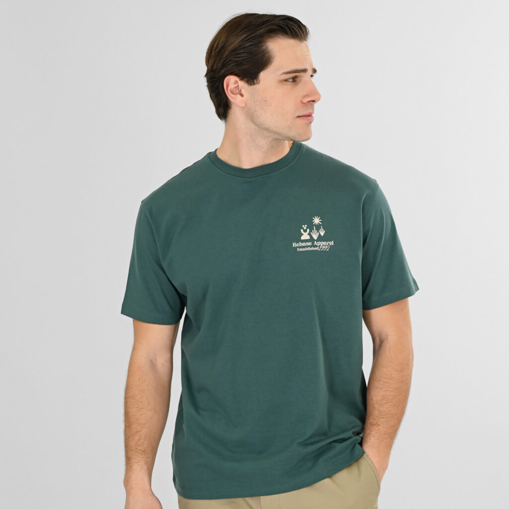 261RTS-9099 T-Shirts Front-Back Printed (Relaxed Fit) Pesto