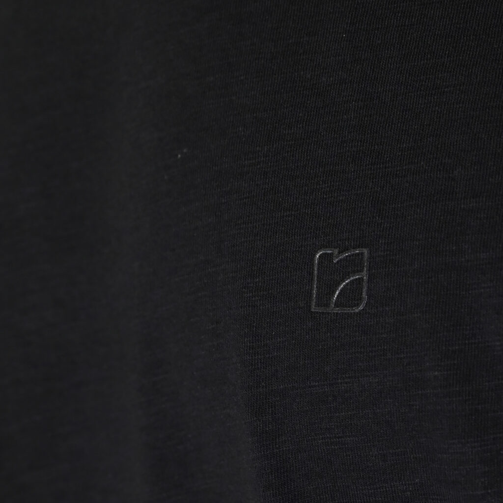 261RTS-9115 Flama T-Shirts with Print and Raw Edges Black