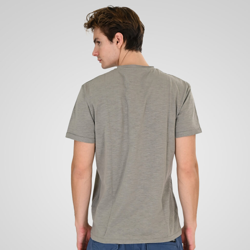 261RTS-9115 Flama T-Shirts with Print and Raw Edges Stone
