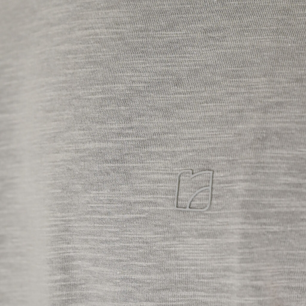 261RTS-9115 Flama T-Shirts with Print and Raw Edges Stone