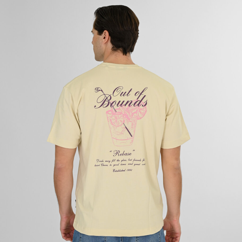 261RTS-9153 T-Shirts Front-Back Printed (Heavy Jersey) (Relaxed Fit) Cream