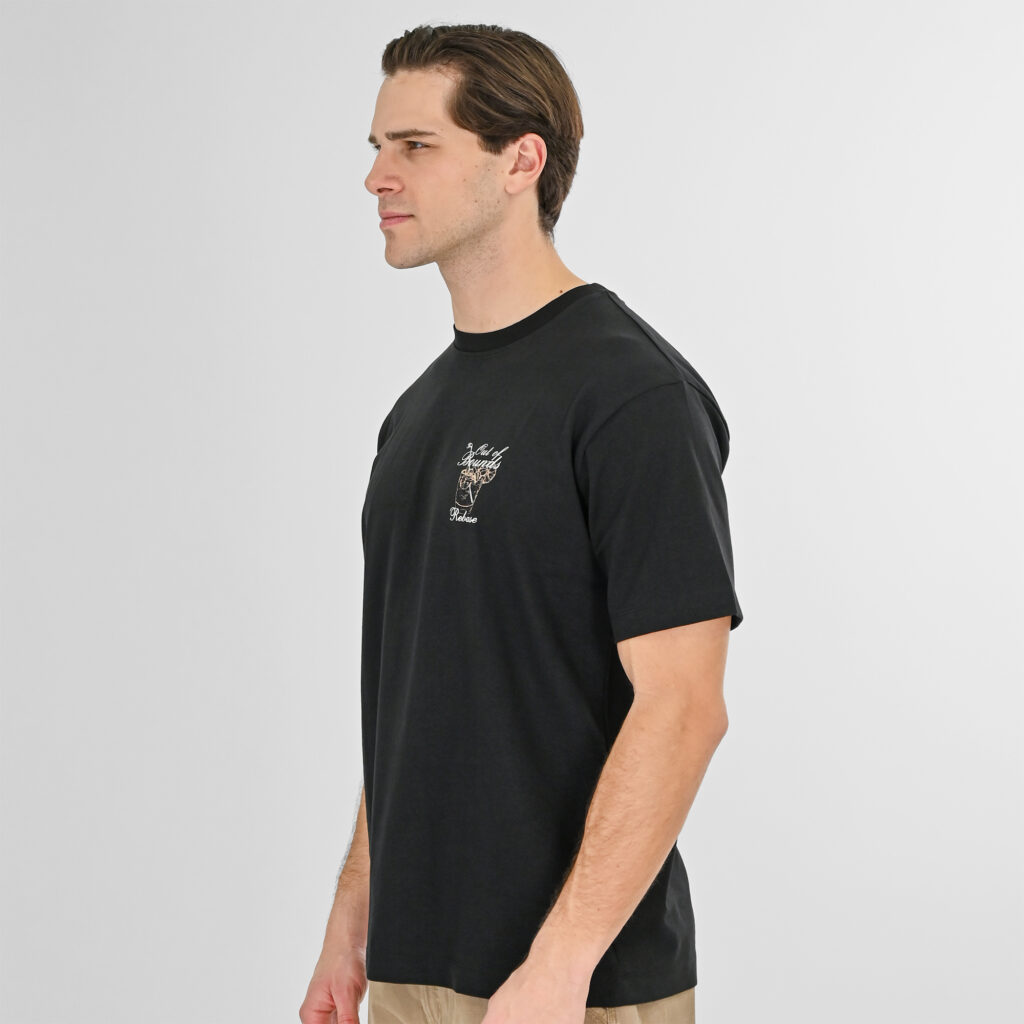 261RTS-9153 T-Shirts Front-Back Printed (Heavy Jersey) (Relaxed Fit) Black