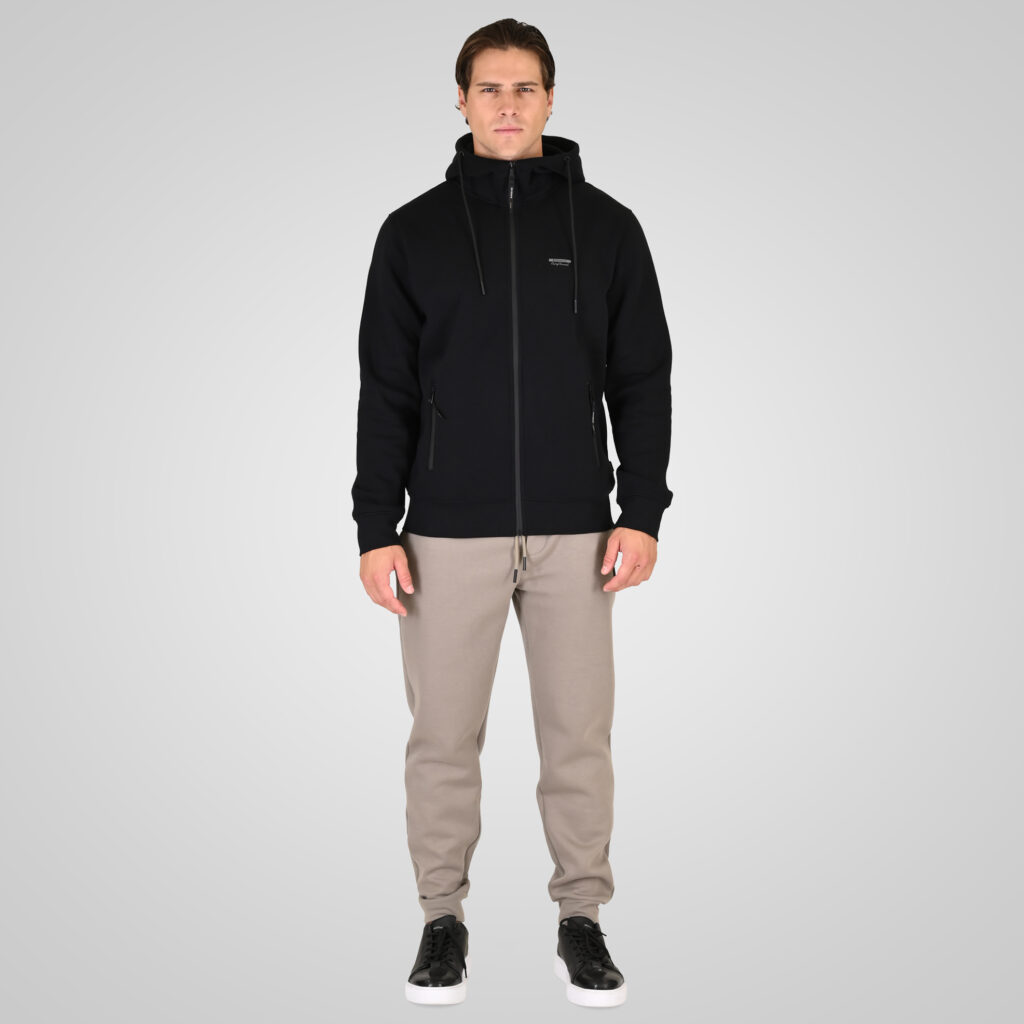 262RPAN-6050 JOGGER PANTS WITH ELASTIC WAISTBAND AND HEM (INTERLOCK) SMOKE BEIGE