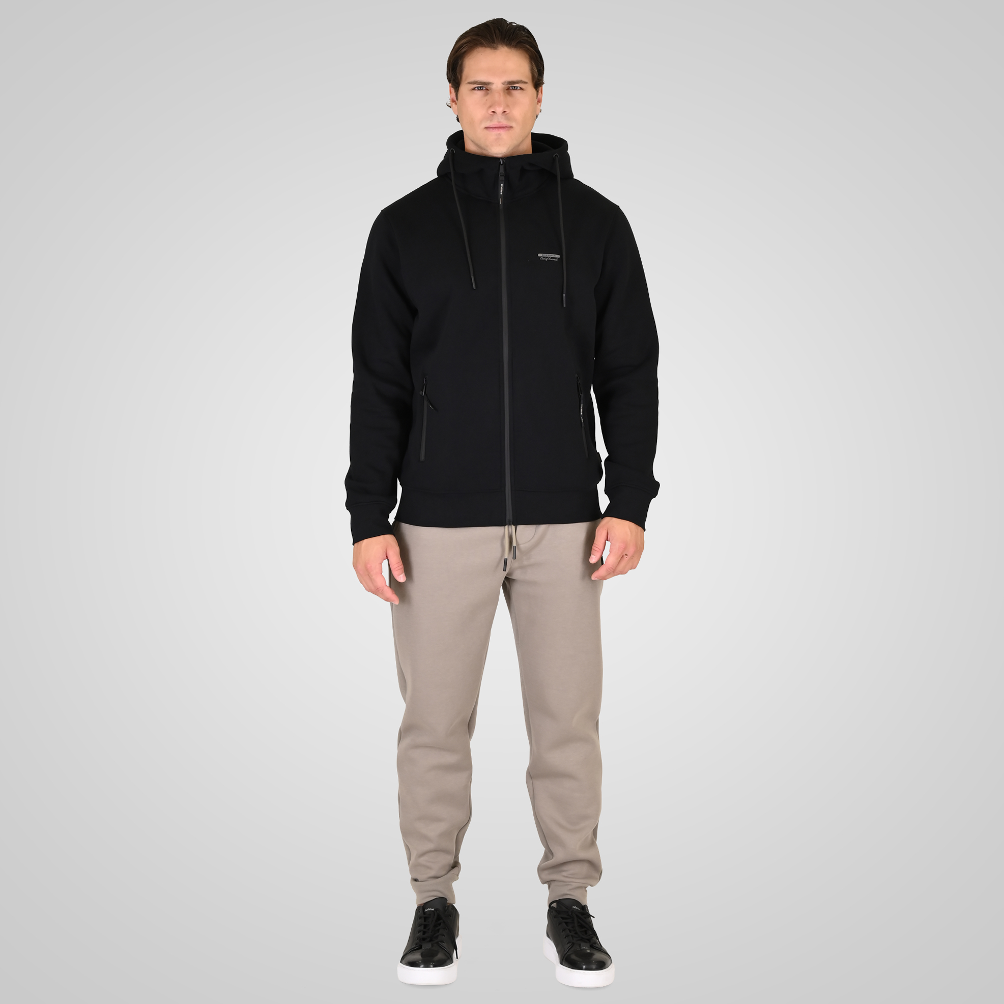 262RPAN-6050 JOGGER PANTS WITH ELASTIC WAISTBAND AND HEM (INTERLOCK) SMOKE BEIGE - Image 2