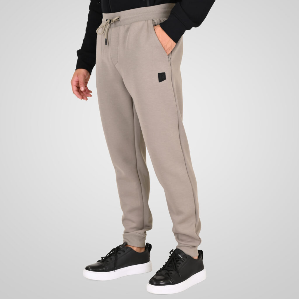 262RPAN-6050 JOGGER PANTS WITH ELASTIC WAISTBAND AND HEM (INTERLOCK) SMOKE BEIGE