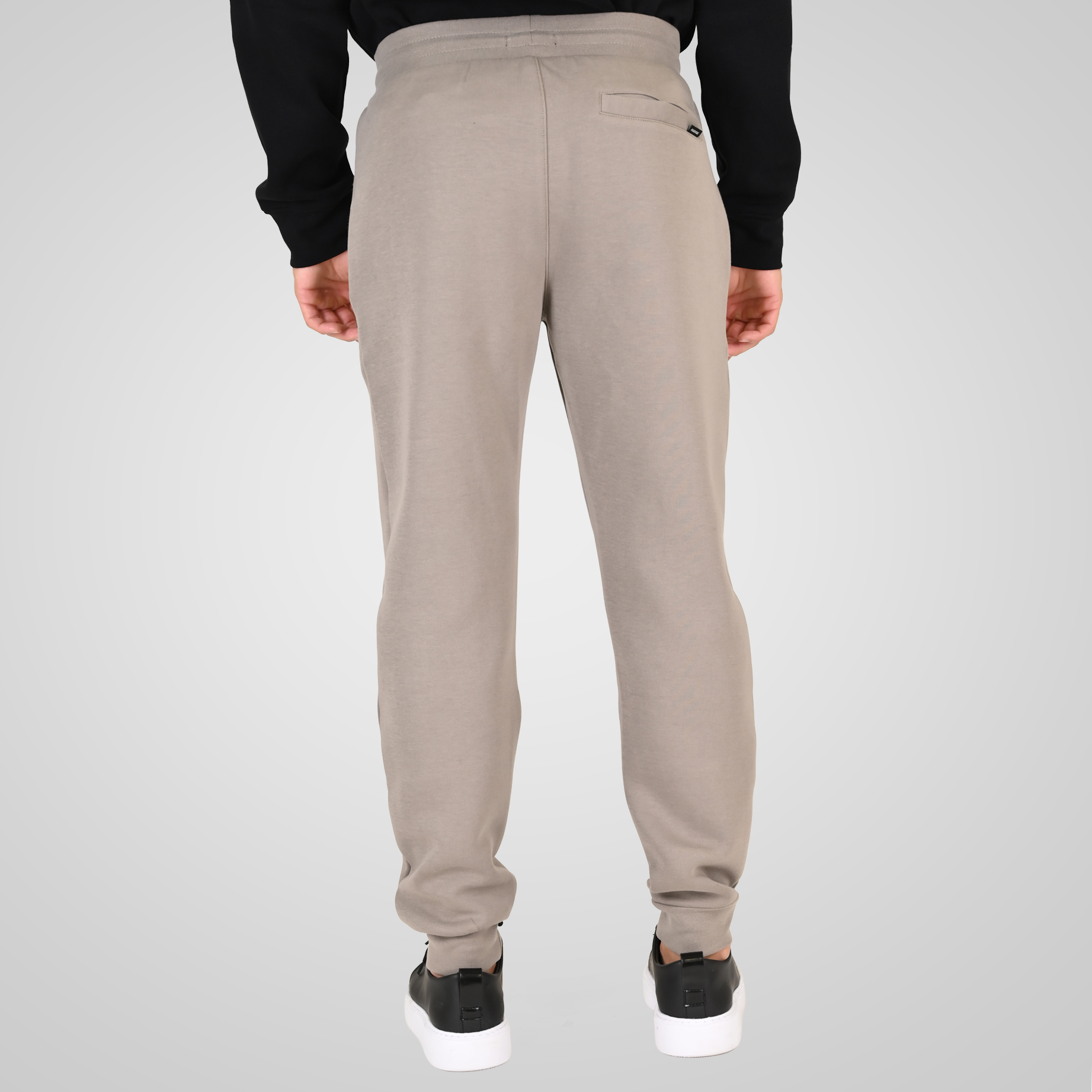 262RPAN-6050 JOGGER PANTS WITH ELASTIC WAISTBAND AND HEM (INTERLOCK) SMOKE BEIGE - Image 4
