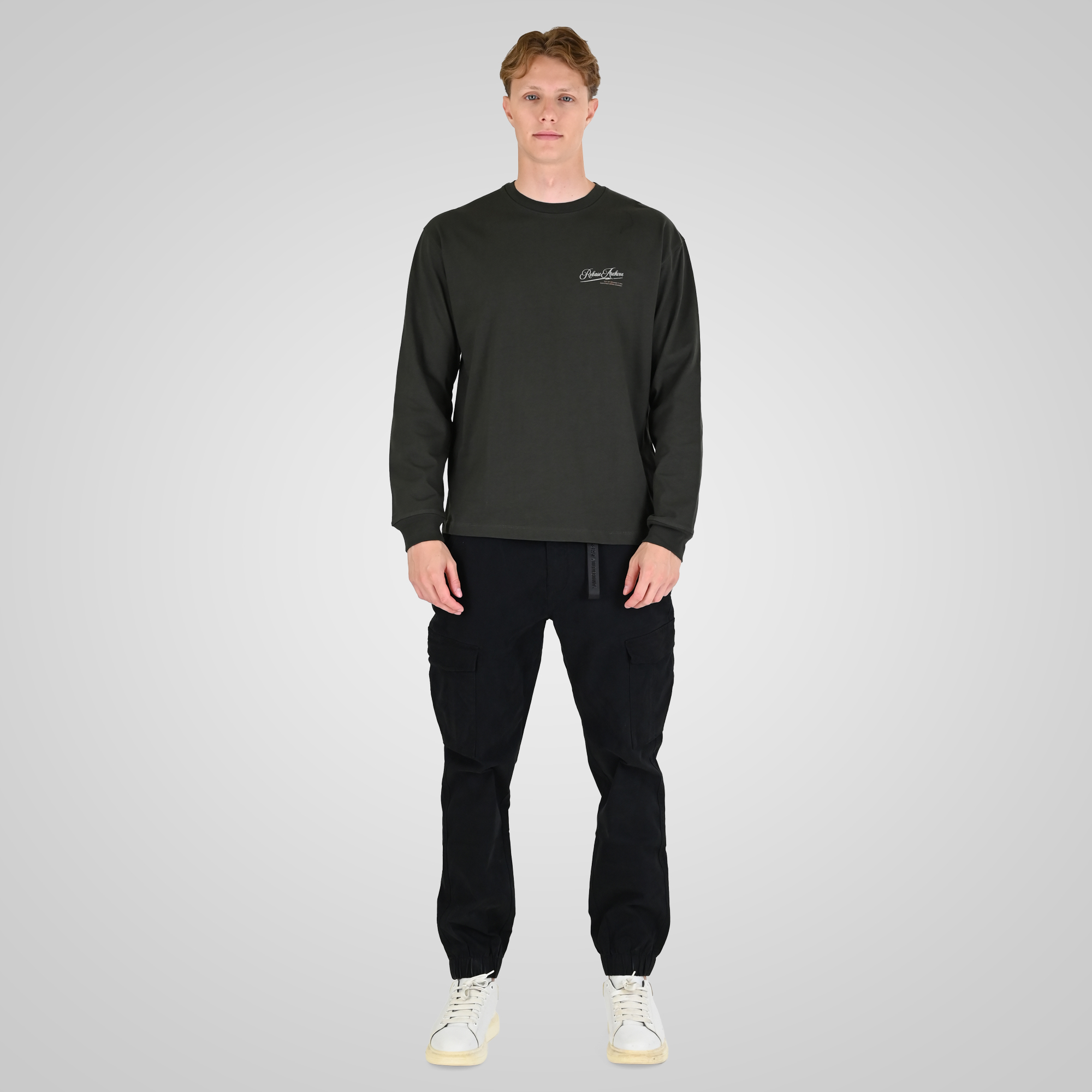 262RCCP-4110 CARGO PANTS WITH ELASTIC TAPE ON HEM BLACK - Image 2