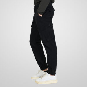 262RCCP-4110 CARGO PANTS WITH ELASTIC TAPE ON HEM BLACK - Image 3