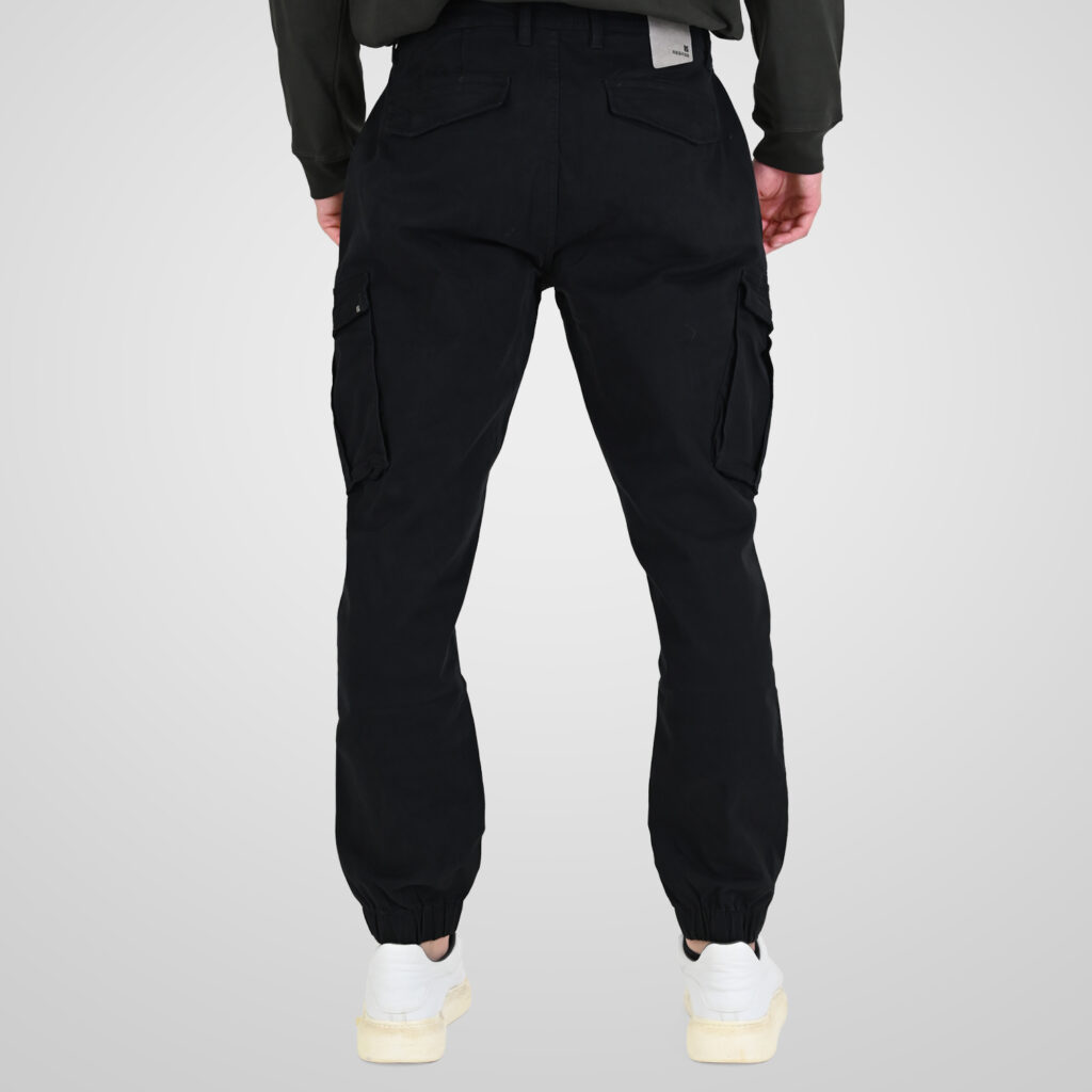 262RCCP-4110 CARGO PANTS WITH ELASTIC TAPE ON HEM BLACK