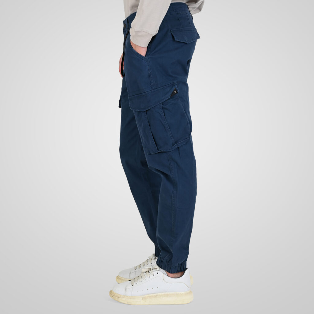 262RCCP-4110 CARGO PANTS WITH ELASTIC TAPE ON HEM BLUE GREY