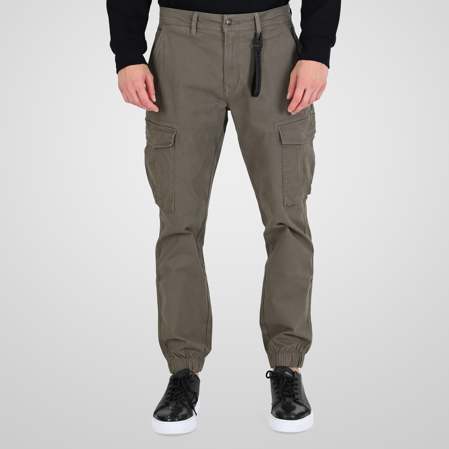 262RCCP-4110 CARGO PANTS WITH ELASTIC TAPE ON HEM FOG - Image 1