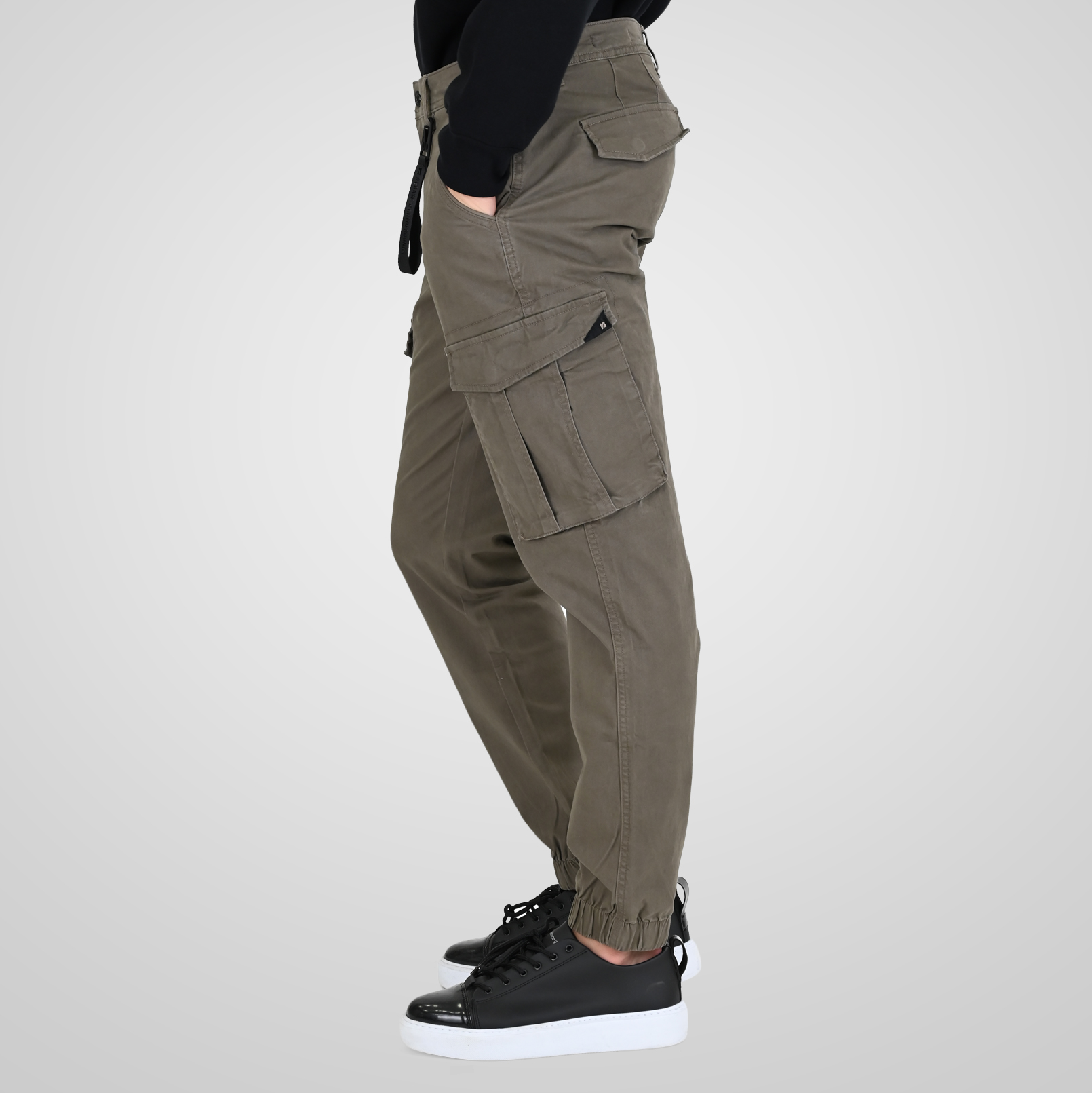 262RCCP-4110 CARGO PANTS WITH ELASTIC TAPE ON HEM FOG - Image 3