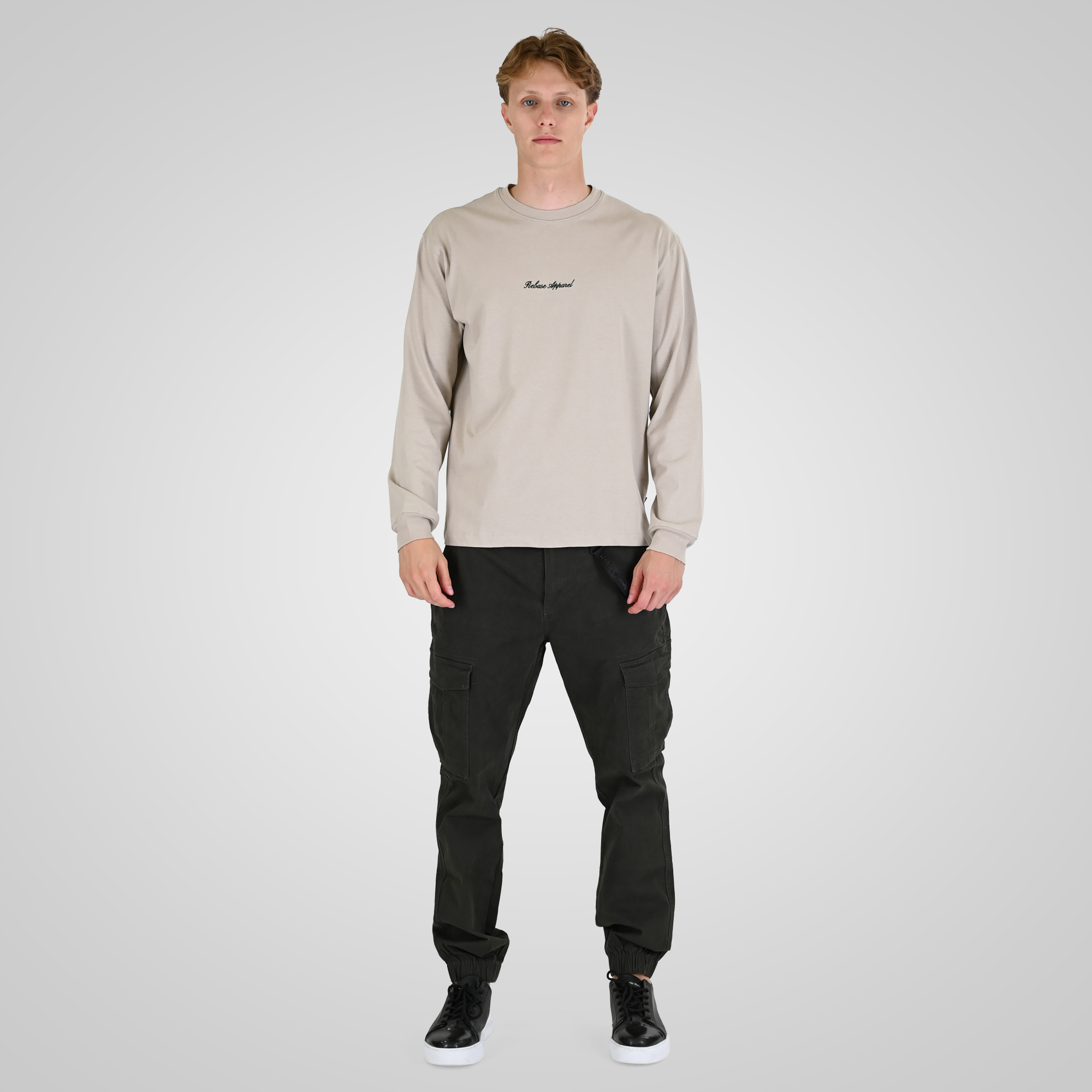 262RCCP-4110 CARGO PANTS WITH ELASTIC TAPE ON HEM DK KHAKI - Image 2