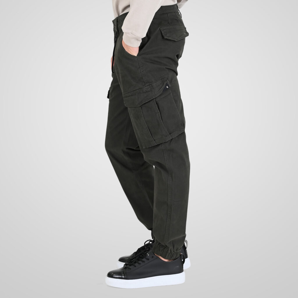262RCCP-4110 CARGO PANTS WITH ELASTIC TAPE ON HEM DK KHAKI