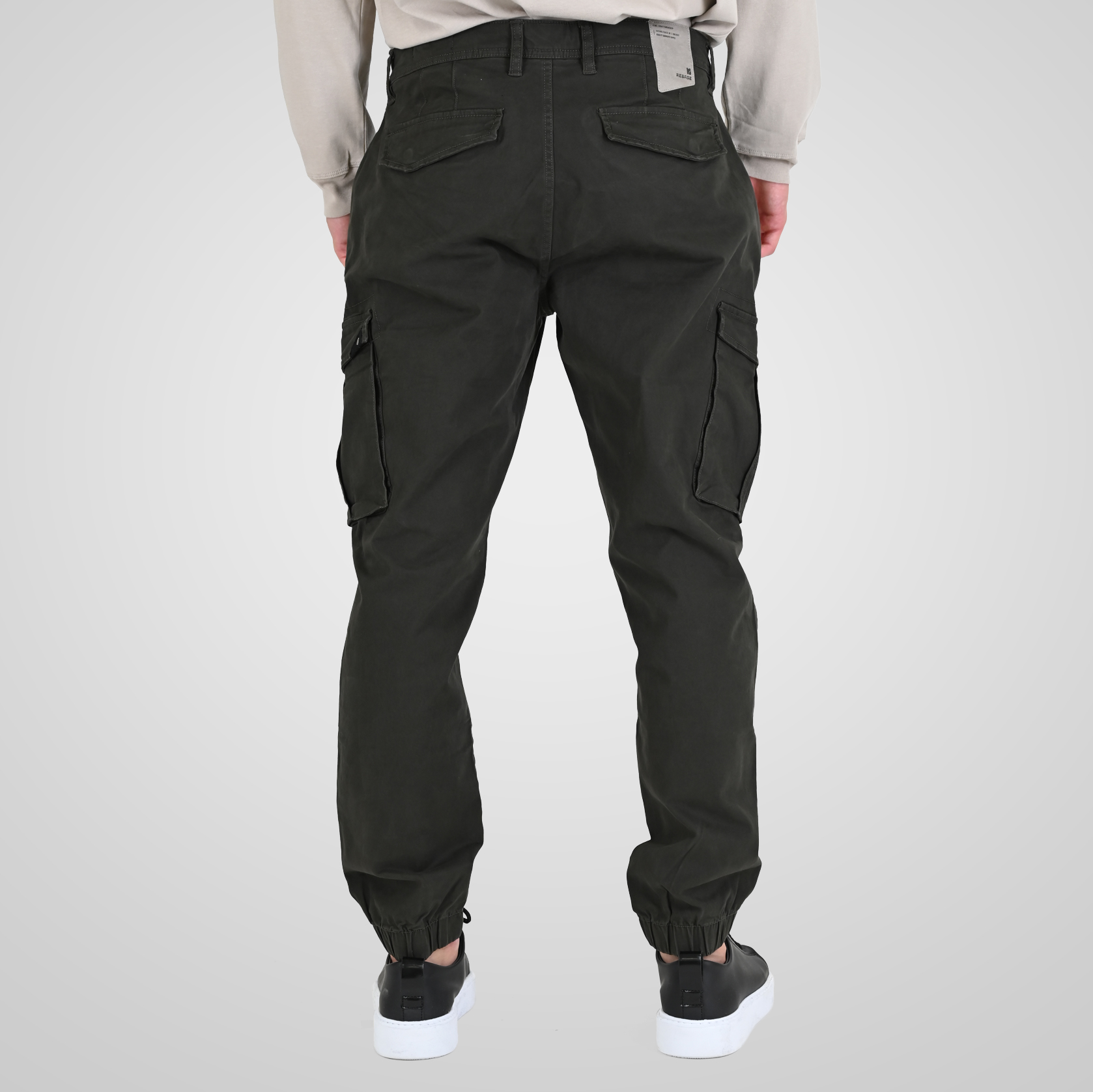 262RCCP-4110 CARGO PANTS WITH ELASTIC TAPE ON HEM DK KHAKI - Image 4