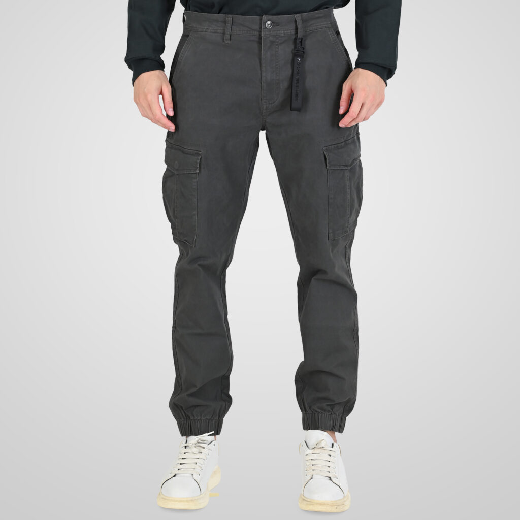262RCCP-4110 CARGO PANTS WITH ELASTIC TAPE ON HEM SMOKE GREY