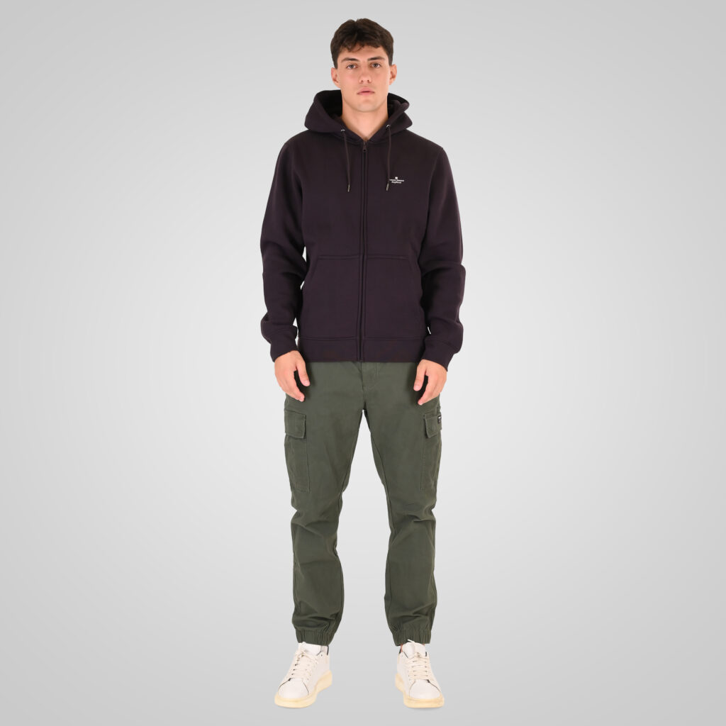 262RCCP-4139 CARGO PANTS WITH ELASTIC WAISTBAND AND HEM AUTUMN GREEN