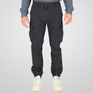 262RCCP-4139 CARGO PANTS WITH ELASTIC WAISTBAND AND HEM ANTHARCITE