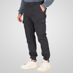 262RCCP-4139 CARGO PANTS WITH ELASTIC WAISTBAND AND HEM ANTHARCITE - Image 3