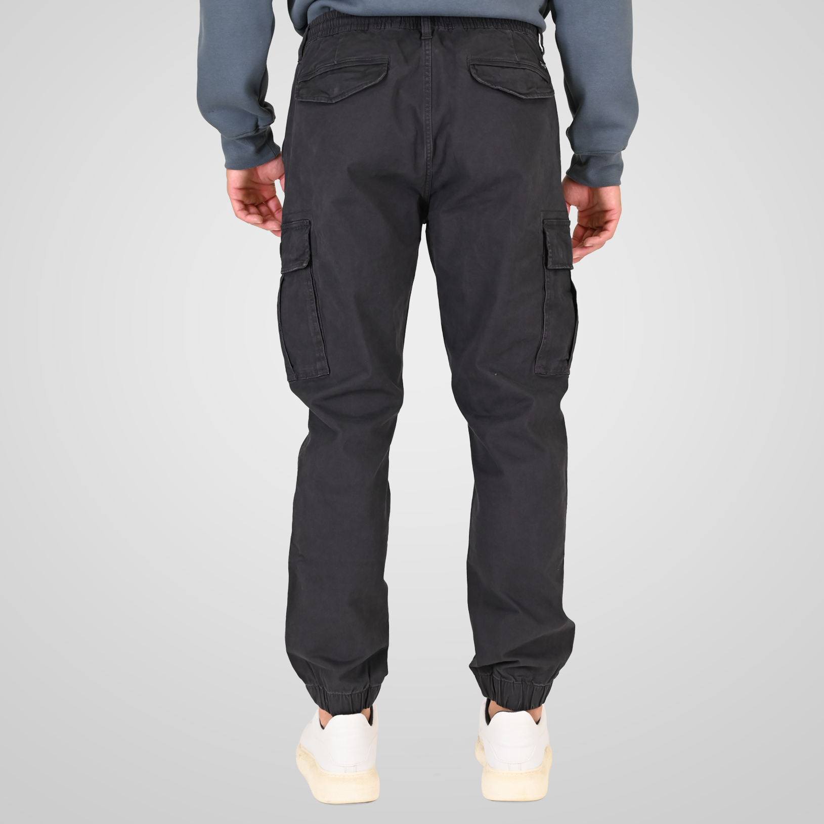 262RCCP-4139 CARGO PANTS WITH ELASTIC WAISTBAND AND HEM ANTHARCITE - Image 4