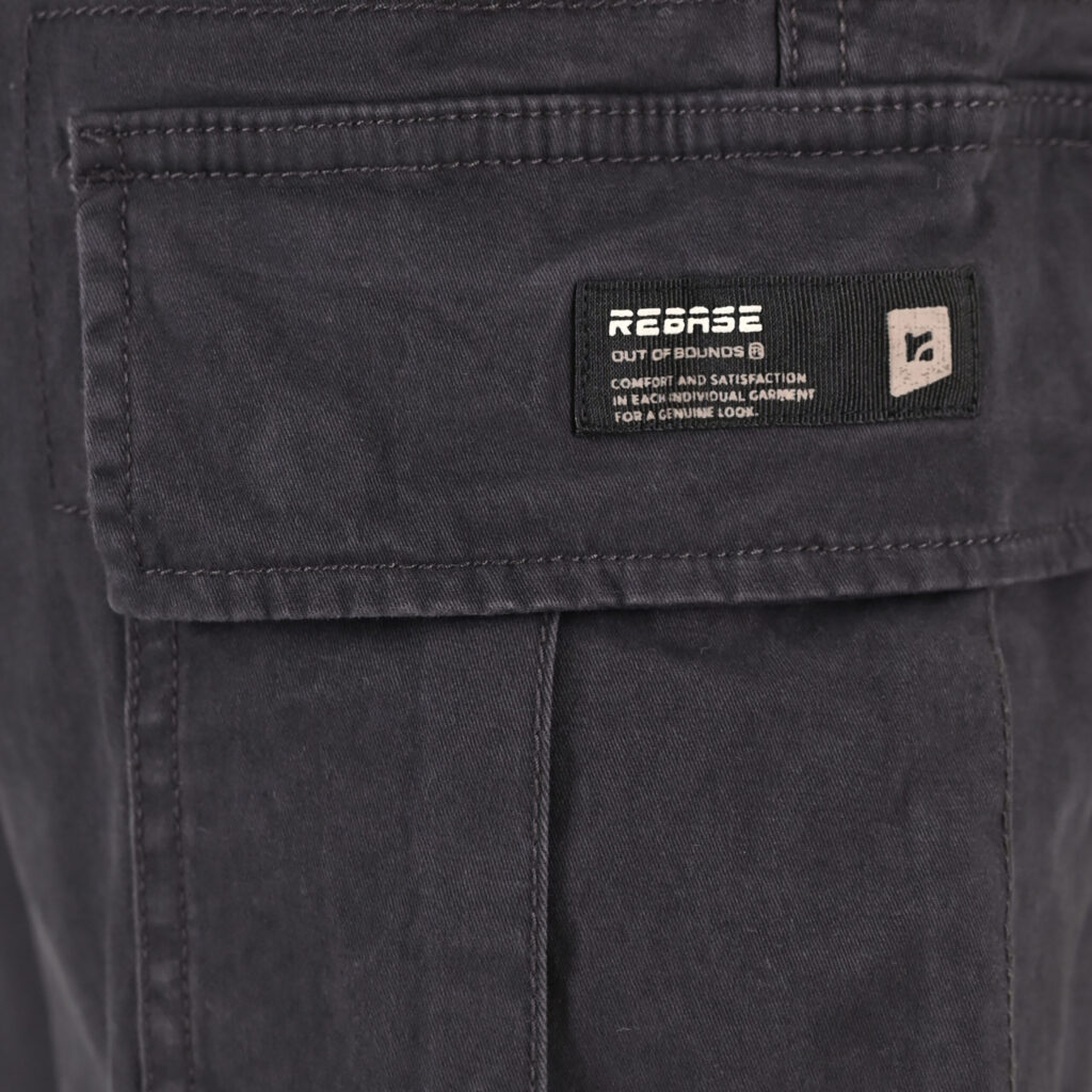 262RCCP-4139 CARGO PANTS WITH ELASTIC WAISTBAND AND HEM ANTHARCITE