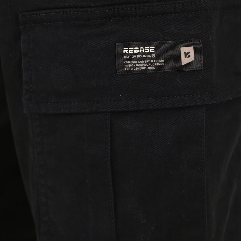 262RCCP-4139 CARGO PANTS WITH ELASTIC WAISTBAND AND HEM BLACK