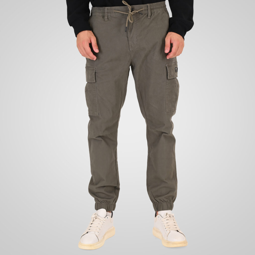 262RCCP-4139 CARGO PANTS WITH ELASTIC WAISTBAND AND HEM OLIVE