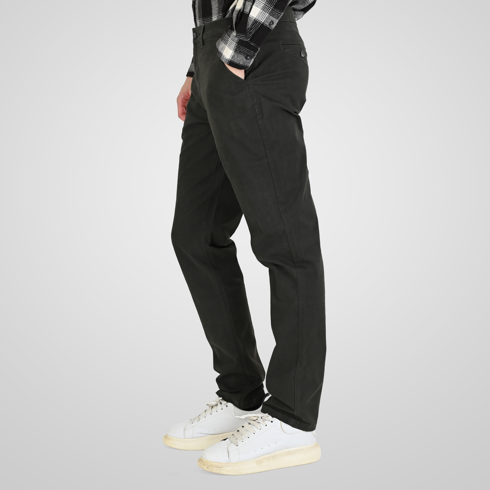 262RCP-4113 CHINOS PANTS DK KHAKI - Image 3