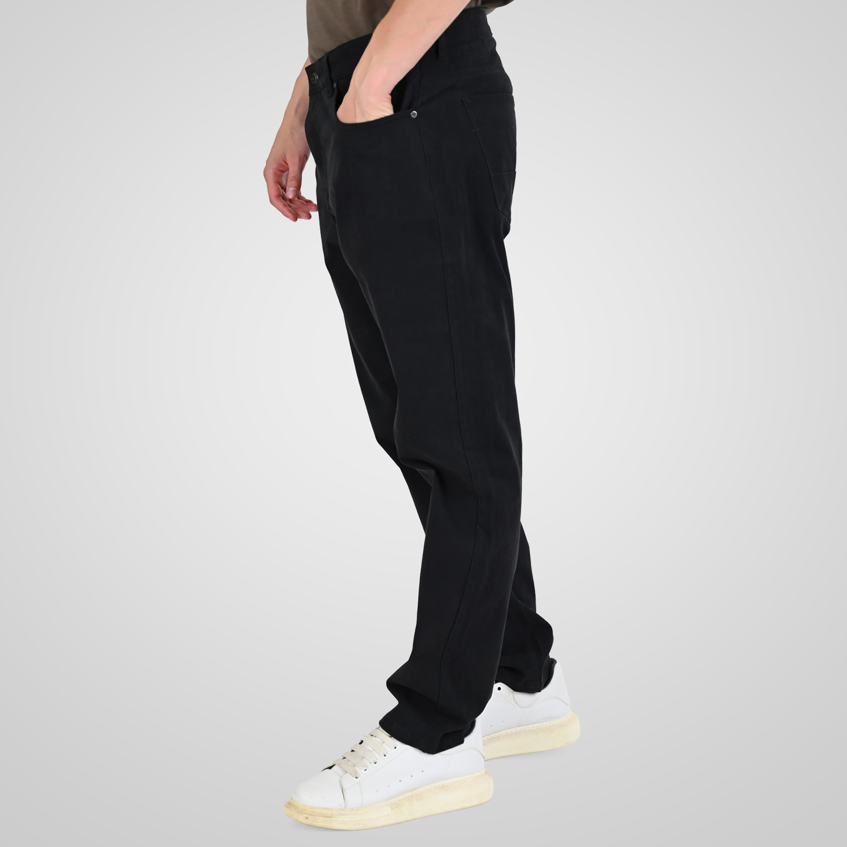262RFP-4116 PANTS FIVE POCKET (TWILL FABRIC) BLACK - Image 3