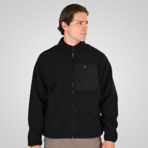 262RFT-7080 SHERPA FULL ZIP WITH PATCH CHEST POCKET BLACK