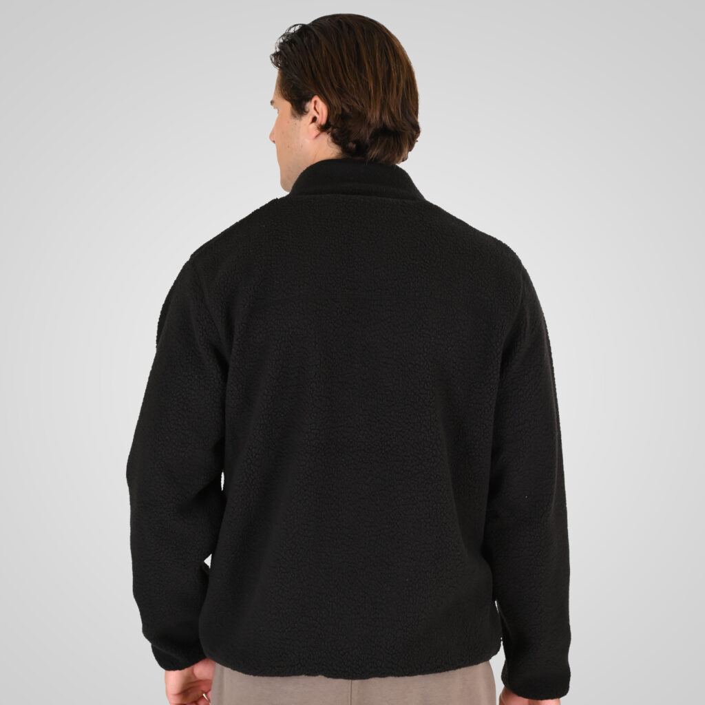 262RFT-7080 SHERPA FULL ZIP WITH PATCH CHEST POCKET BLACK