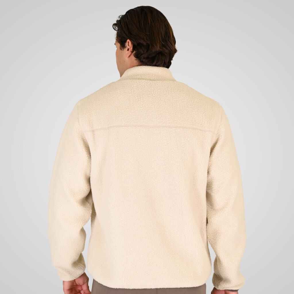262RFT-7080 SHERPA FULL ZIP WITH PATCH CHEST POCKET OFF WHITE
