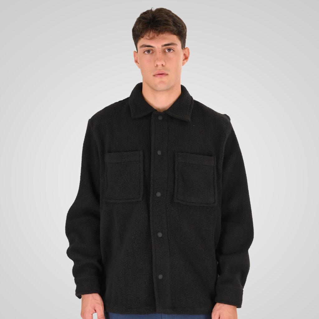 262RFT-7082 SHERPA OVERSHIRT WITH CHEST POCKETS BLACK
