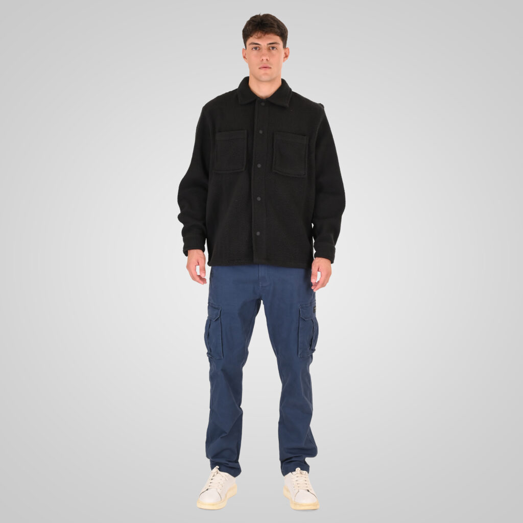 262RFT-7082 SHERPA OVERSHIRT WITH CHEST POCKETS BLACK