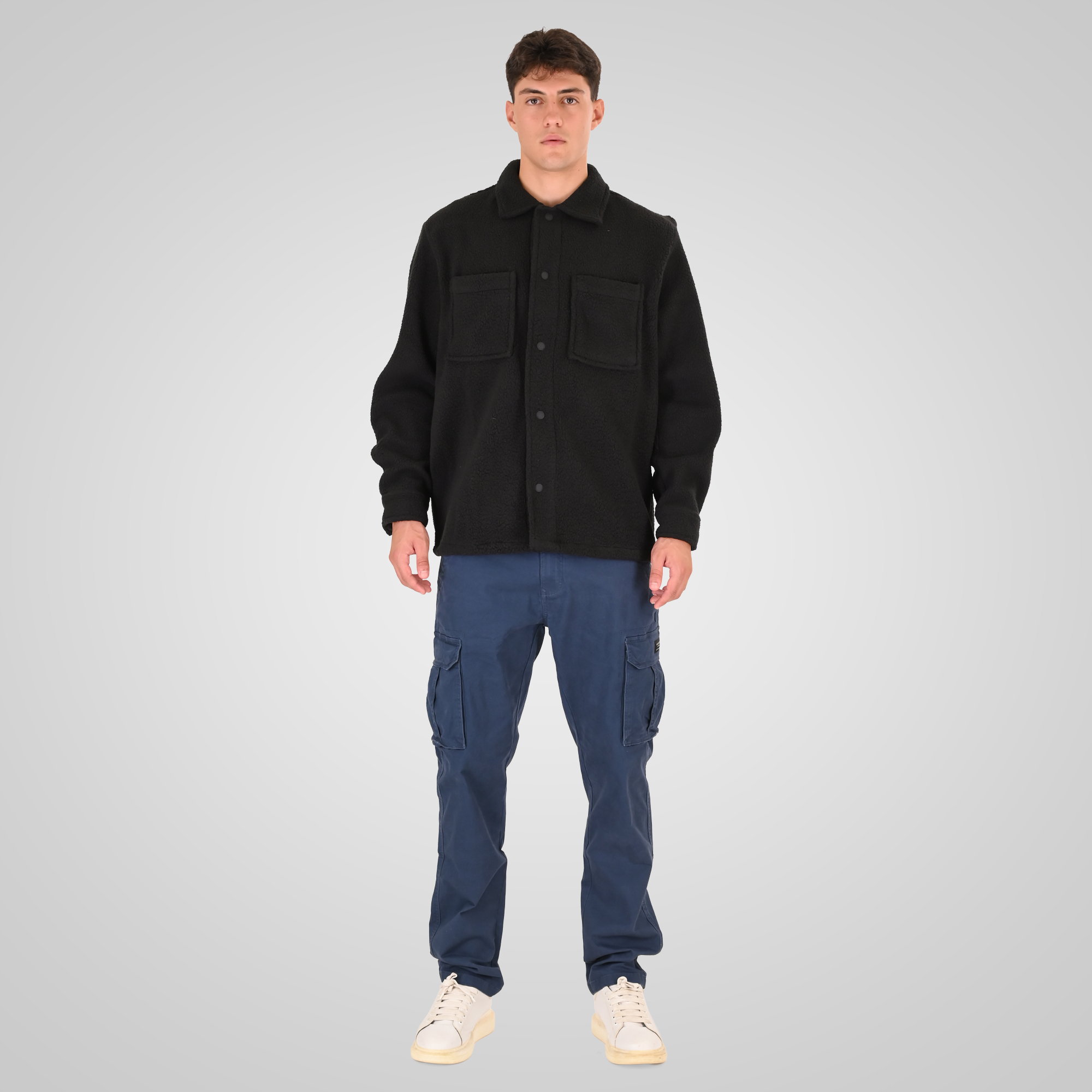 262RFT-7082 SHERPA OVERSHIRT WITH CHEST POCKETS BLACK - Image 2