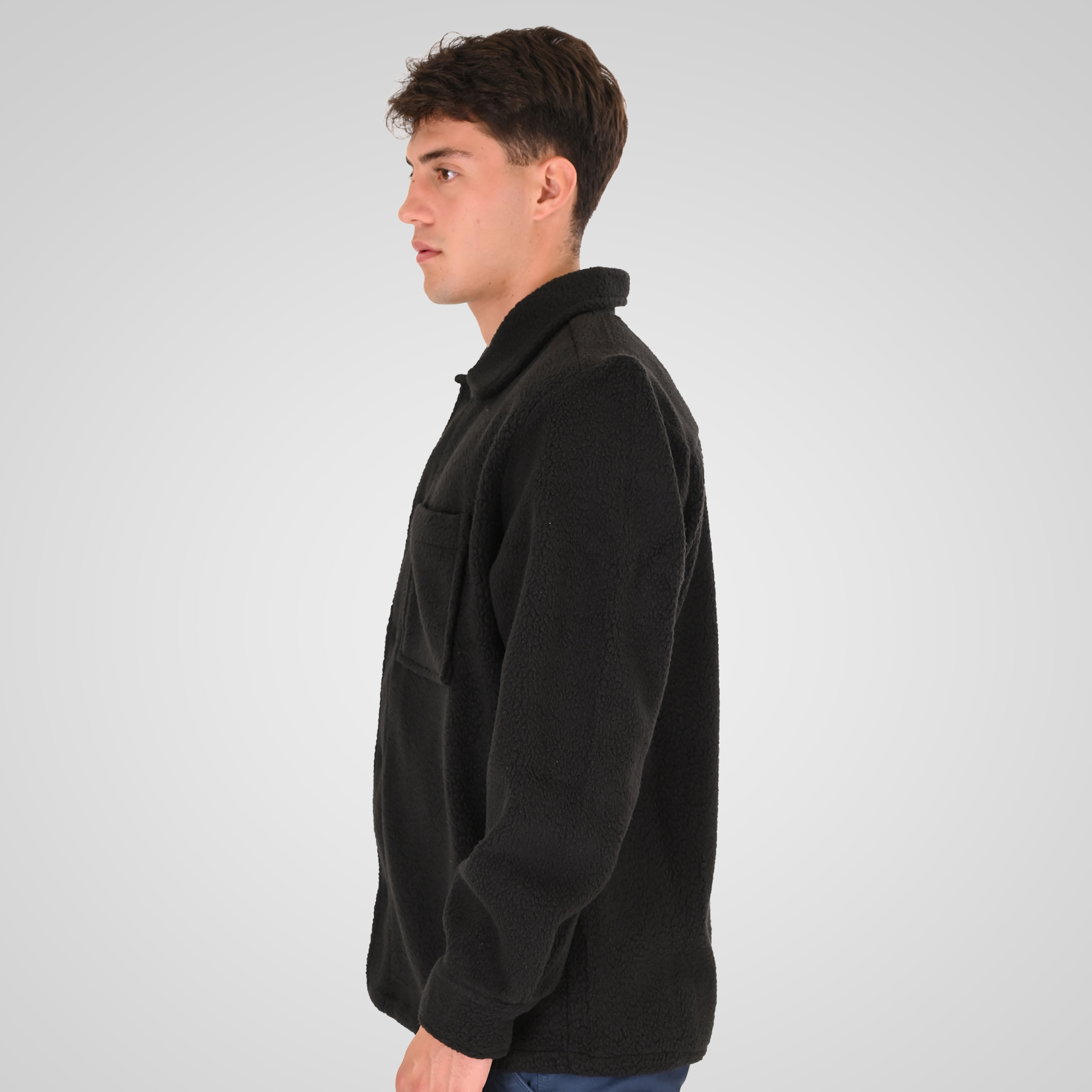 262RFT-7082 SHERPA OVERSHIRT WITH CHEST POCKETS BLACK - Image 3