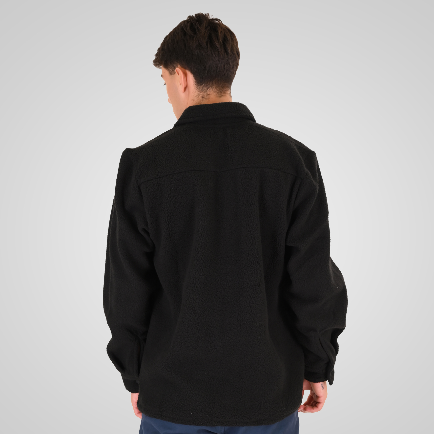 262RFT-7082 SHERPA OVERSHIRT WITH CHEST POCKETS BLACK - Image 4